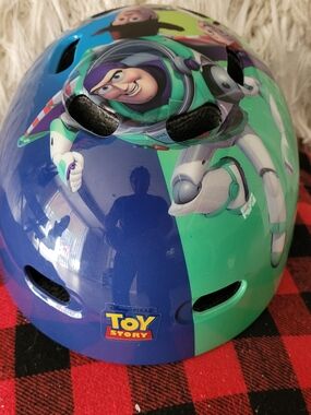 Disney Toy Story Kids Helmet in Blue & Green with Buzz Lightyear